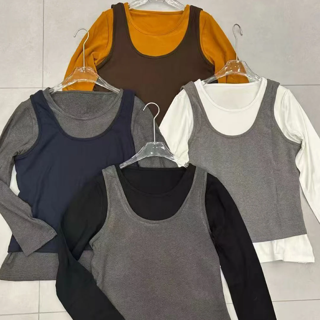 拉绒款撞色真两件套