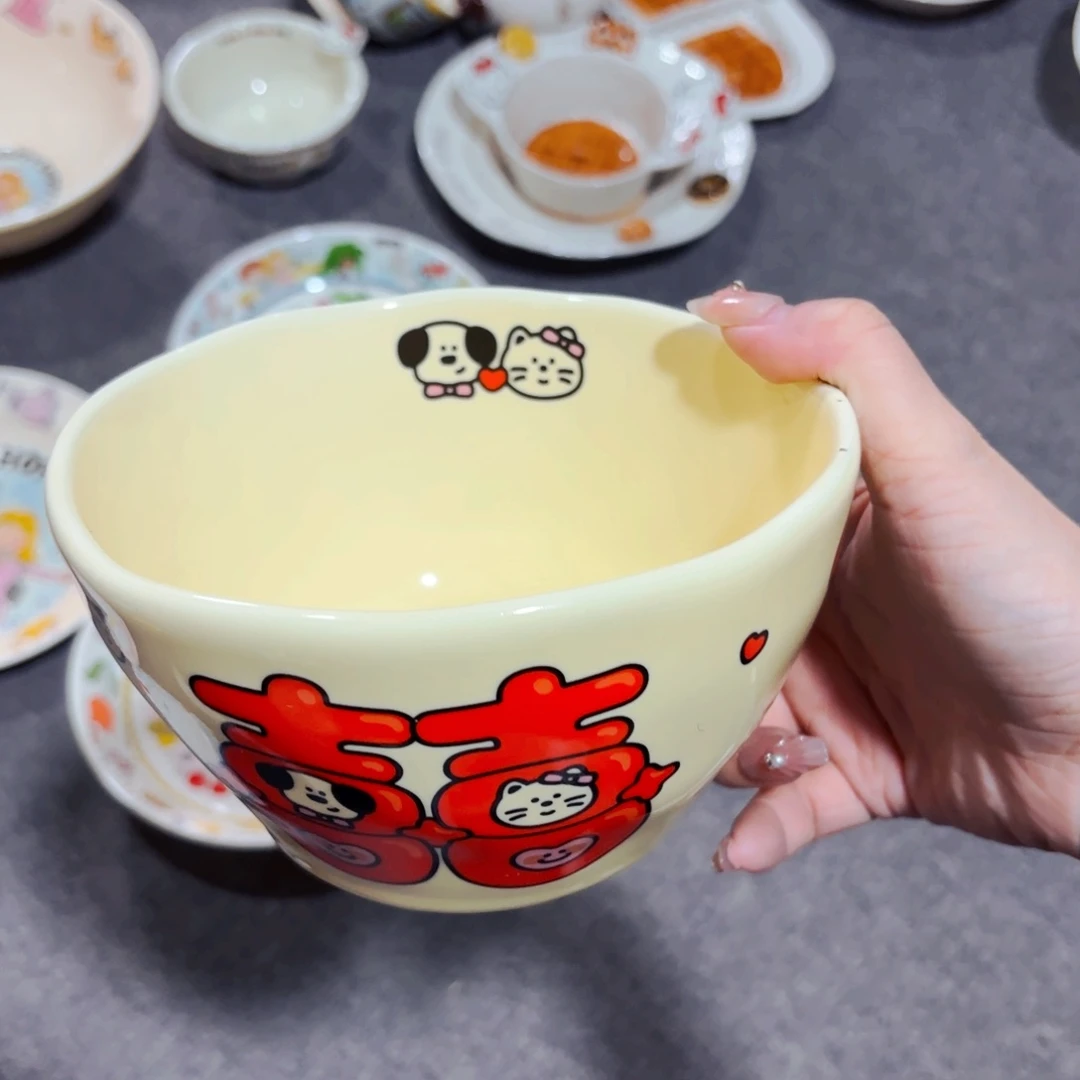 陶瓷六寸汤饭碗两个