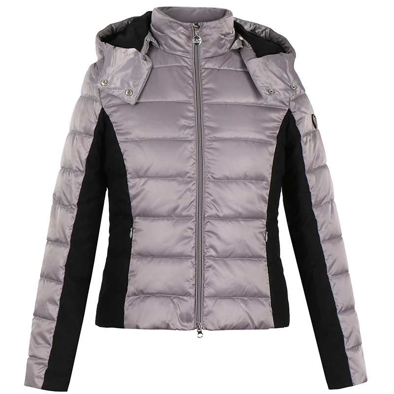 EMPORIO ARMANI/安普里奥·阿玛尼女士银灰色短款棉服