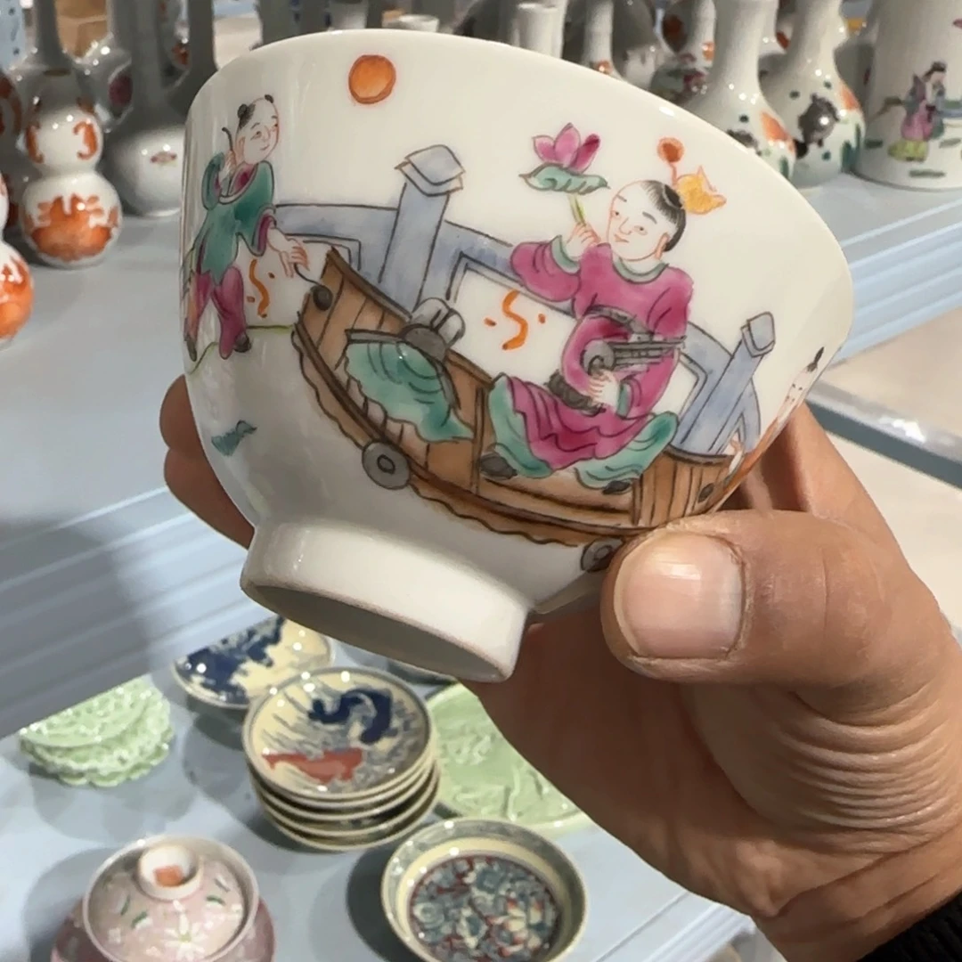 瓷片摆件手绘瓷器全部处理