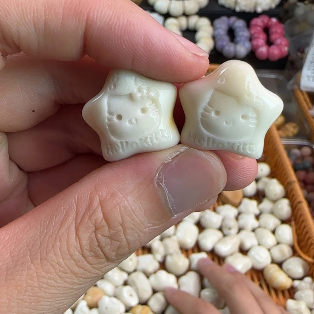 菩提根/象牙果吊坠微瑕疵KT猫星星5颗（2单宠1颗）