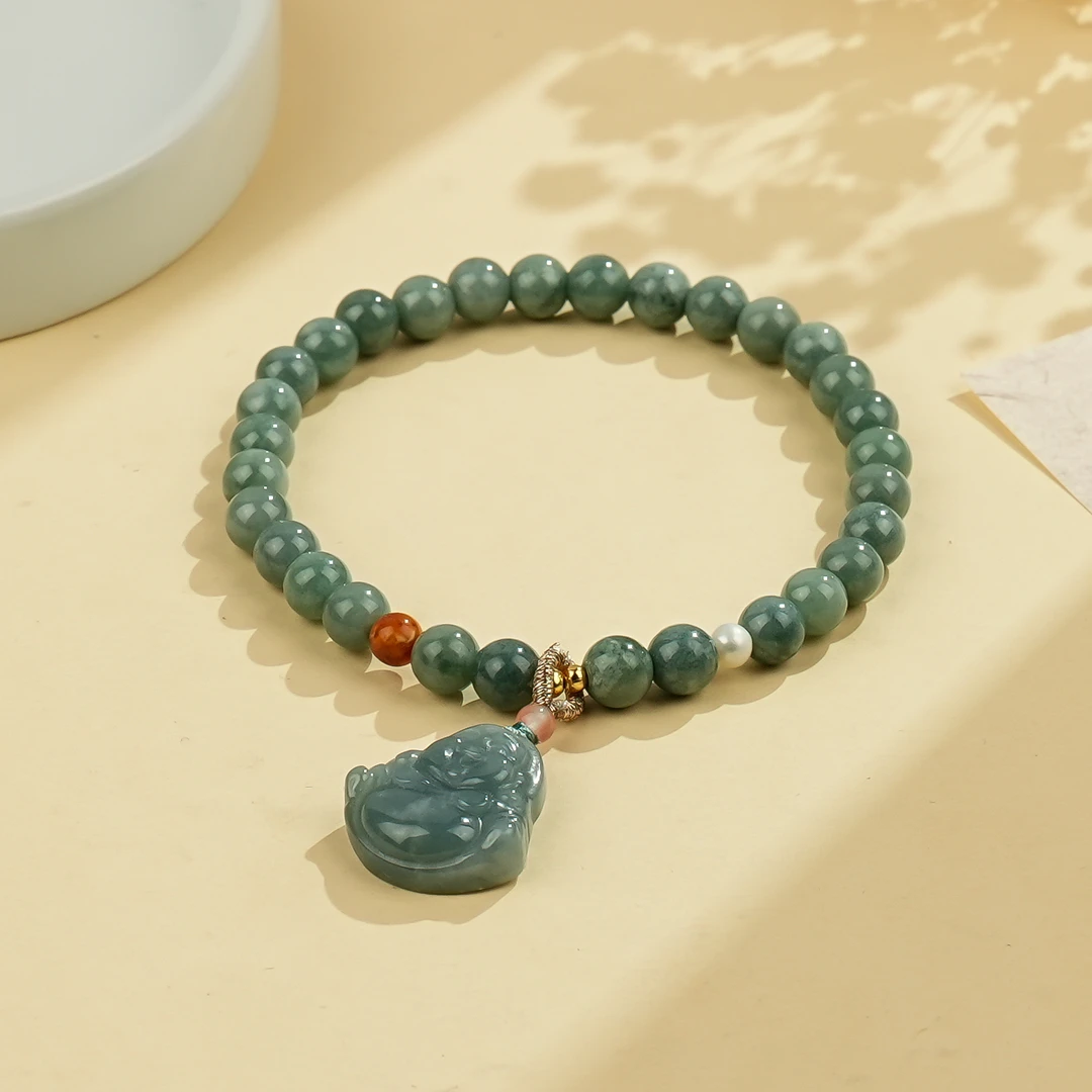 周西西精美珠宝翡翠佛公手串6mm气质时尚百搭多样性发货20554