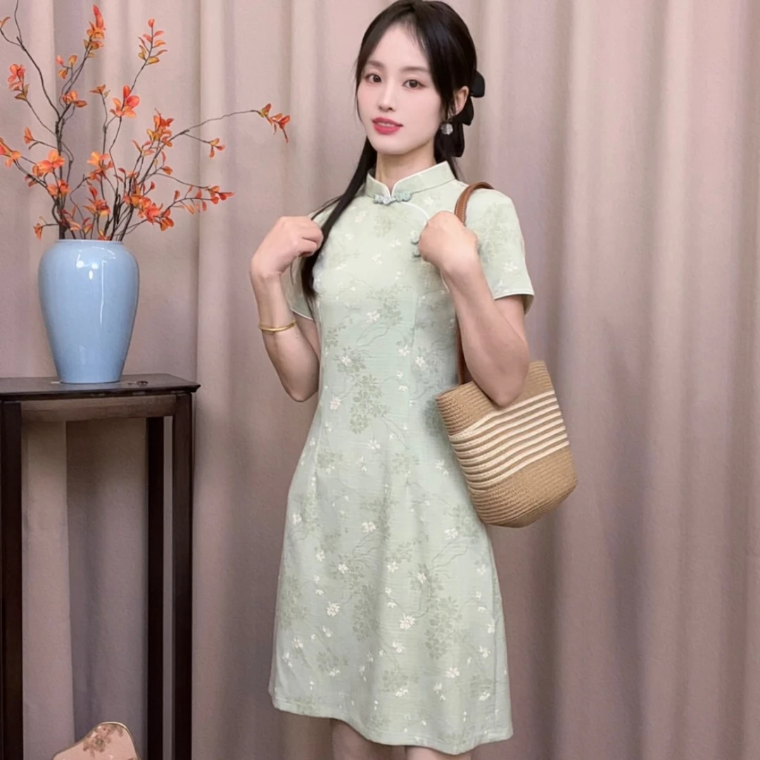 芊芊【蝶恋花】2025新中式小个子改良A版日常旗袍显瘦气质送考
