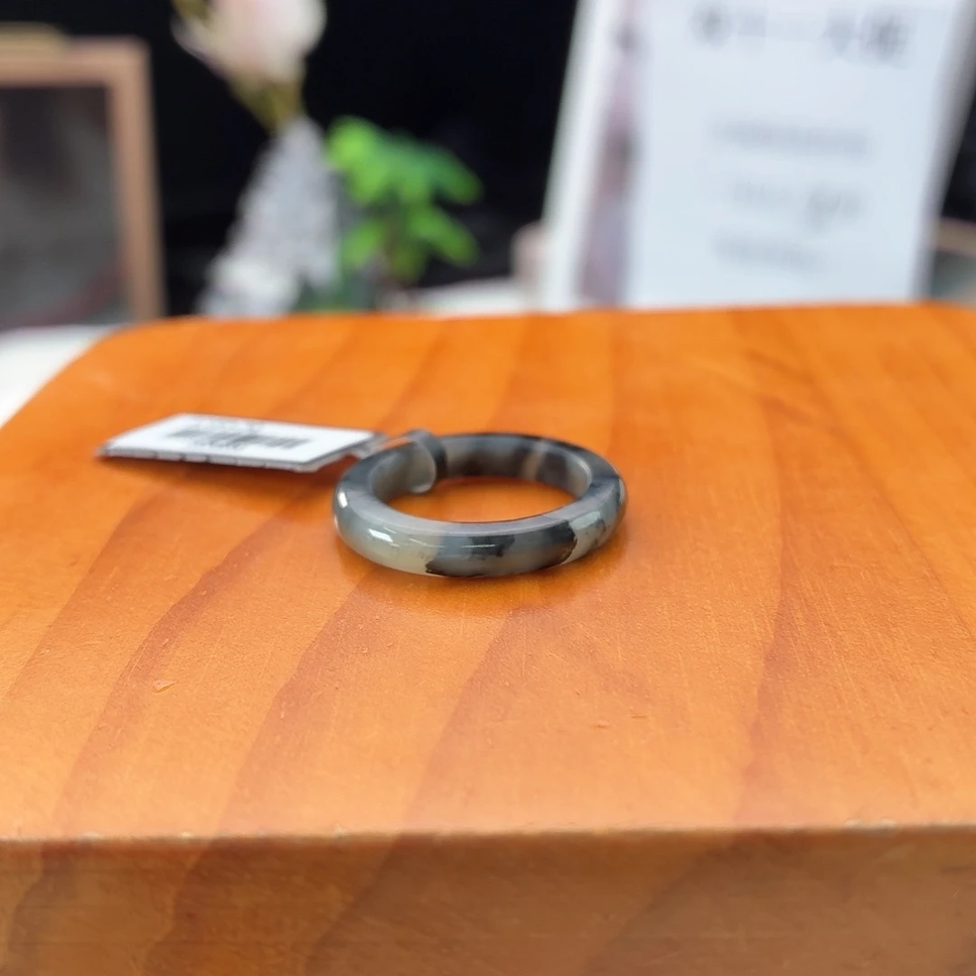 和田玉未镶嵌戒指c9豹纹圆条17.6不退换