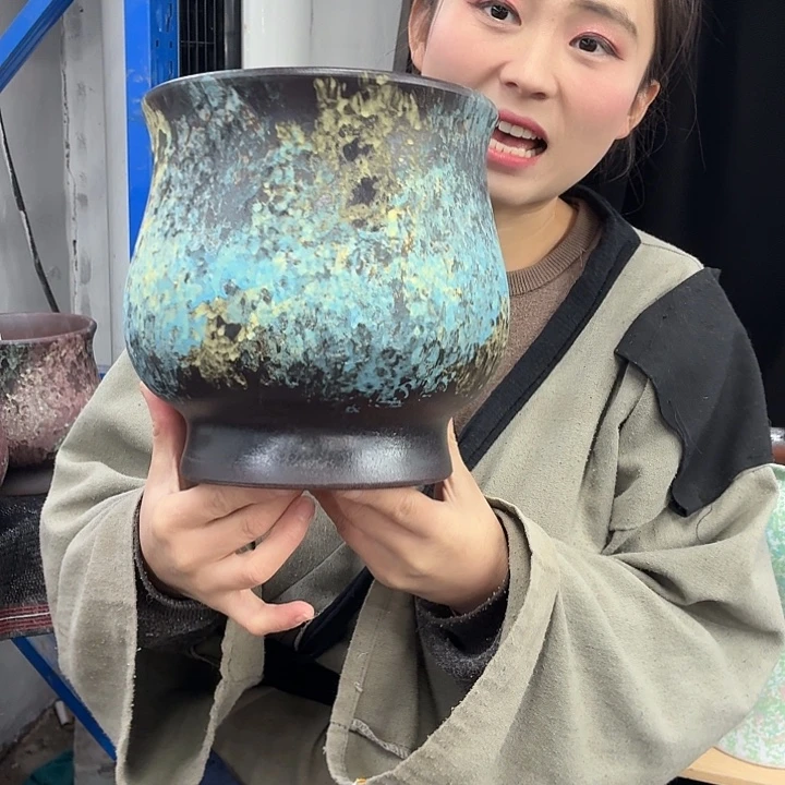 19×21 -粗陶花盆有孔-买买买