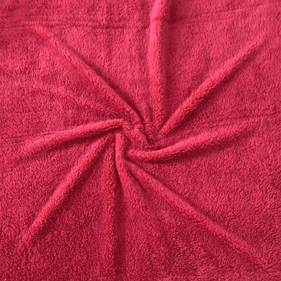 红色（2x2.3）~淑棉长毛绒毯  加厚双人毛毯  纯色柔软家用