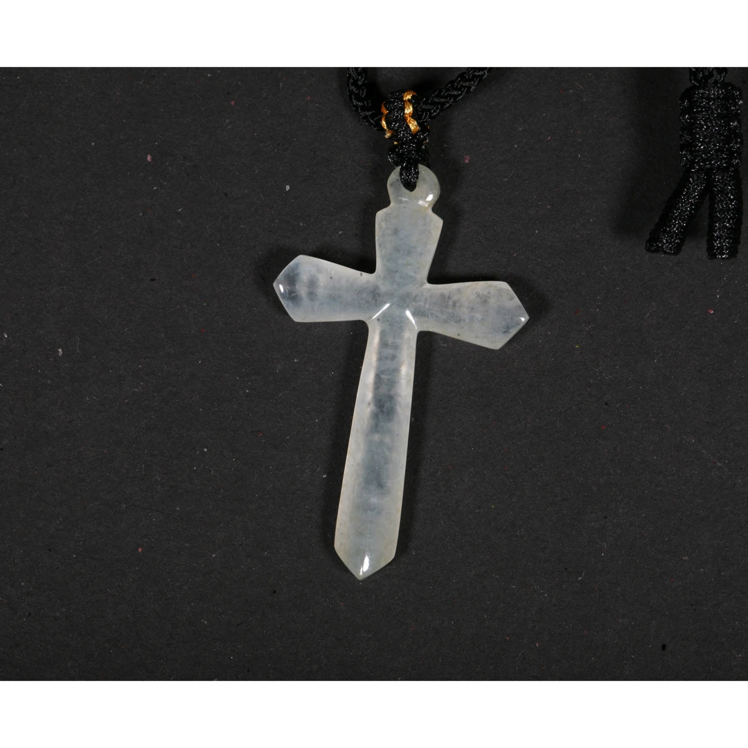 缅甸翡翠十字架项链 G118