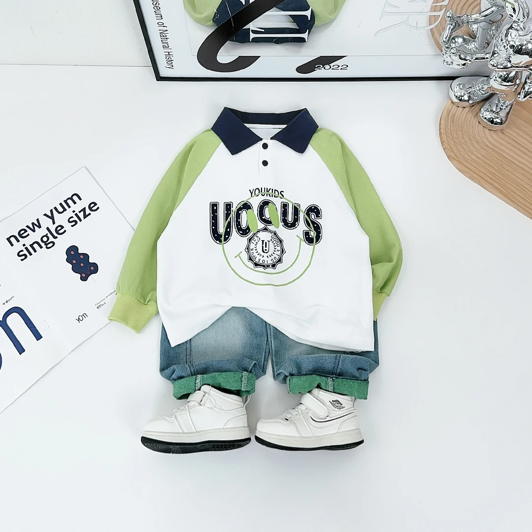儿童POLO衫长袖卫衣2025新款春装男童洋气 HZ25066 悠悠童话童装