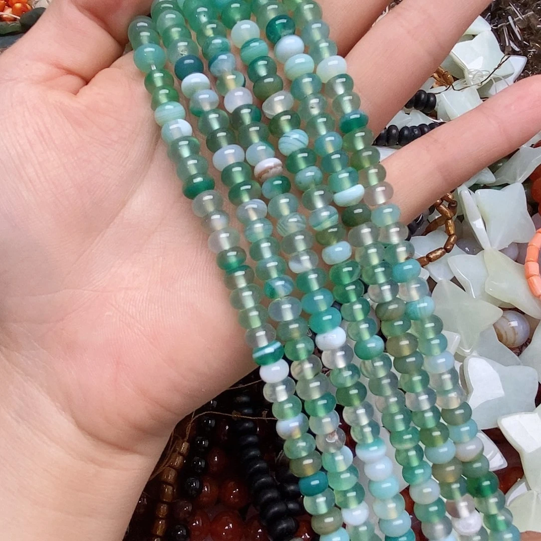 玛瑙/玉髓未镶嵌珠宝半成品卡六算盘一条
