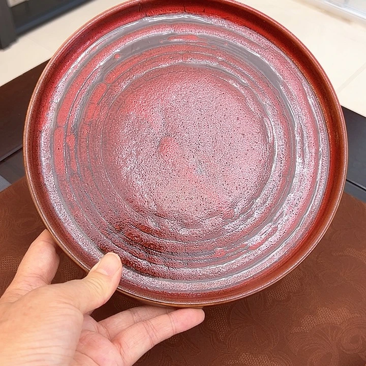 枣皮红窑变釉20cm壶承