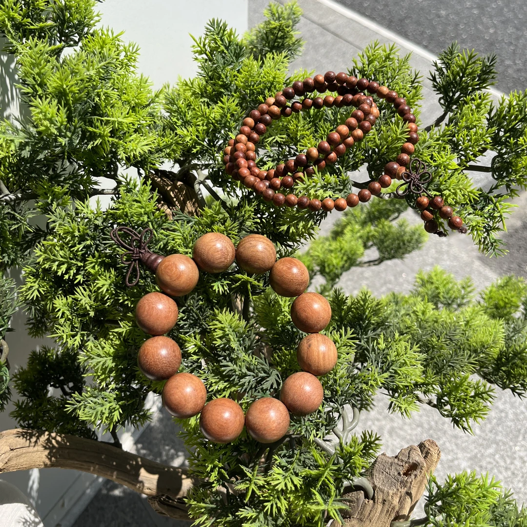 红志轩红木缅甸花梨组合2.0手串+0.6手串