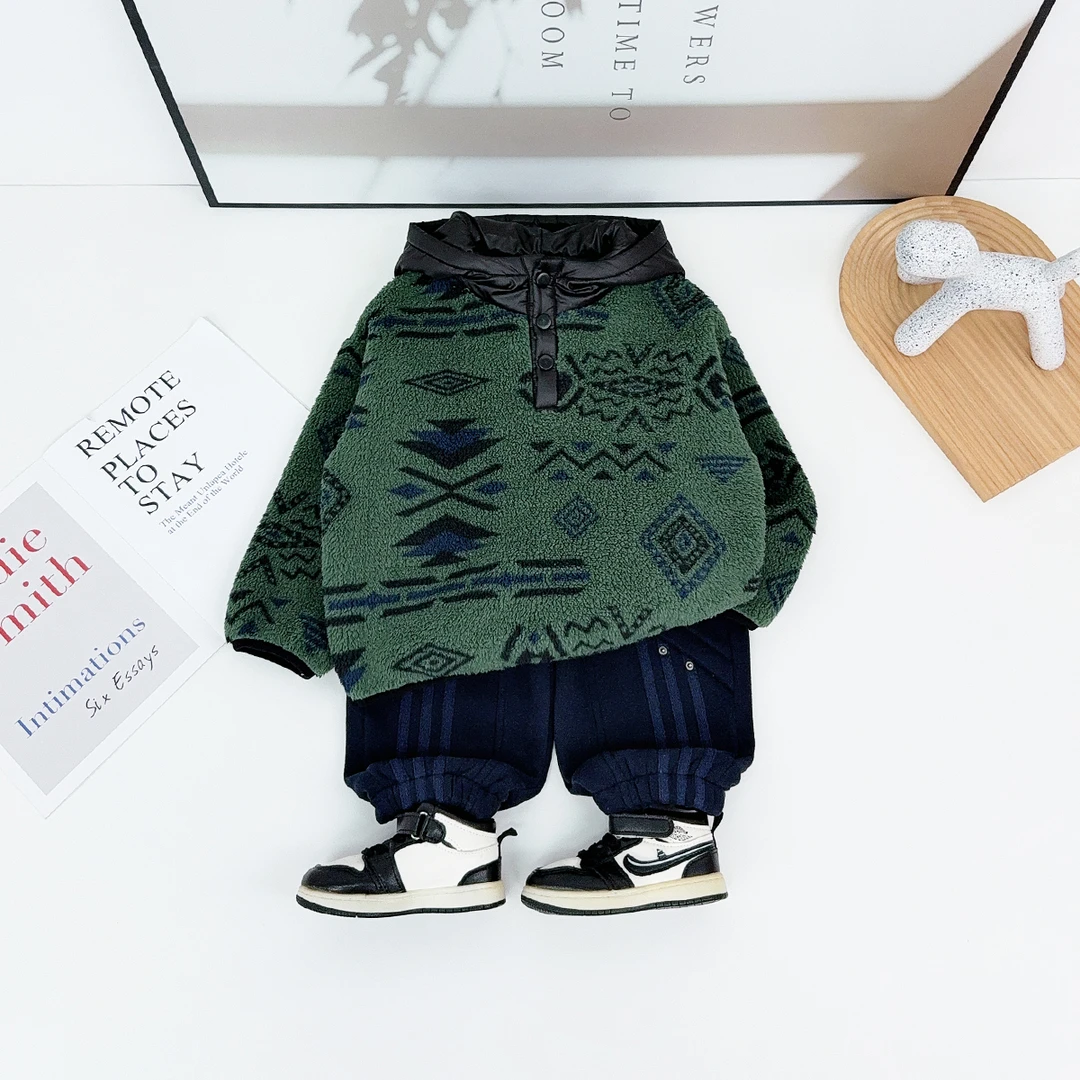 儿童冬卫衣加绒款长袖2025新款秋冬装男童 WG28815 悠悠童话童装