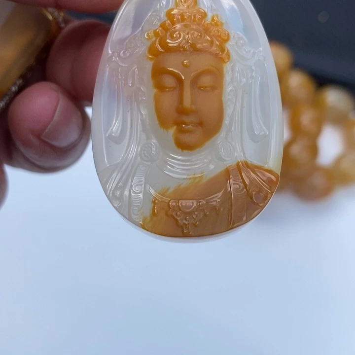 石英质玉（黄龙玉）未镶嵌挂件