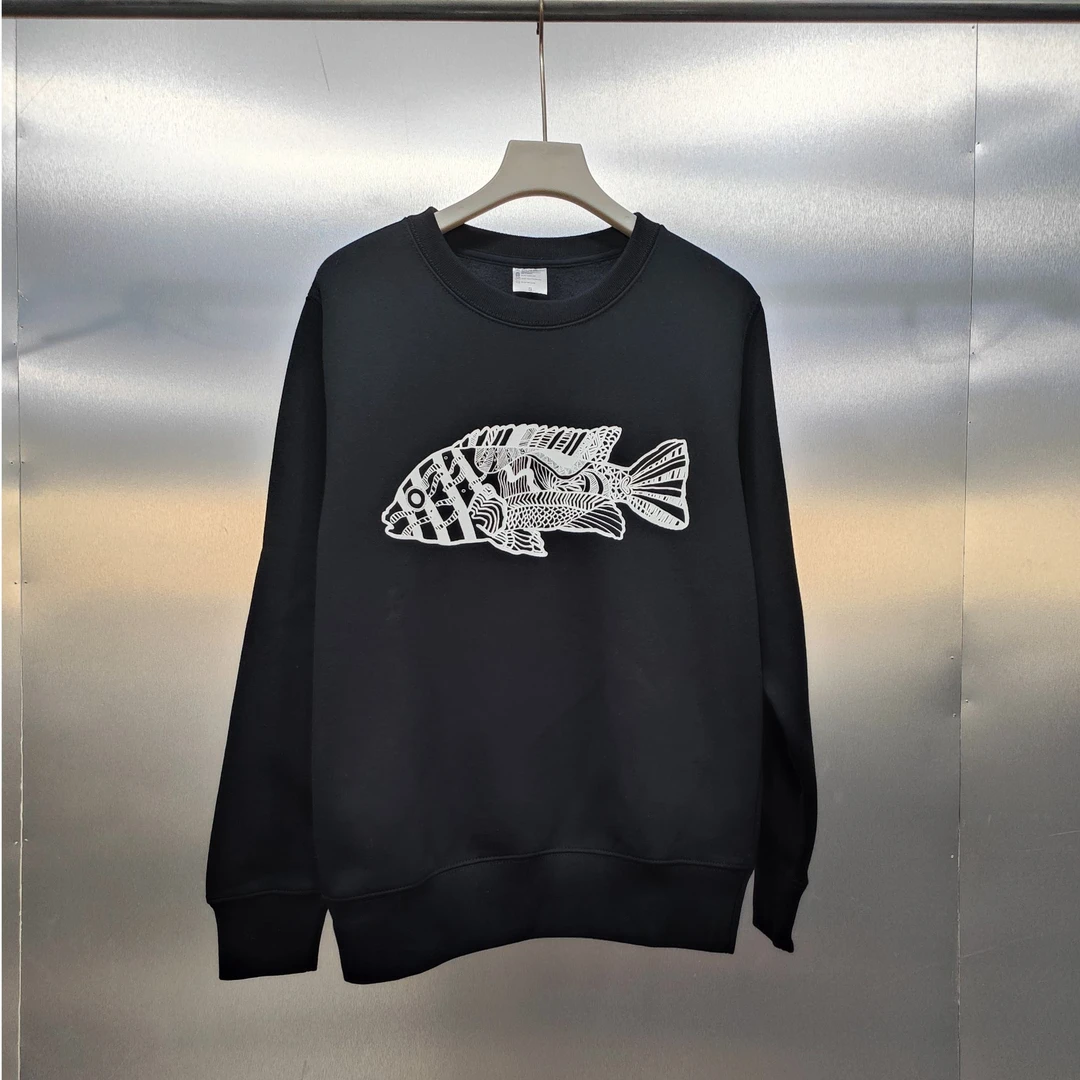 S04-20910-UNI春秋季正面鱼儿印花时尚圆领卫衣