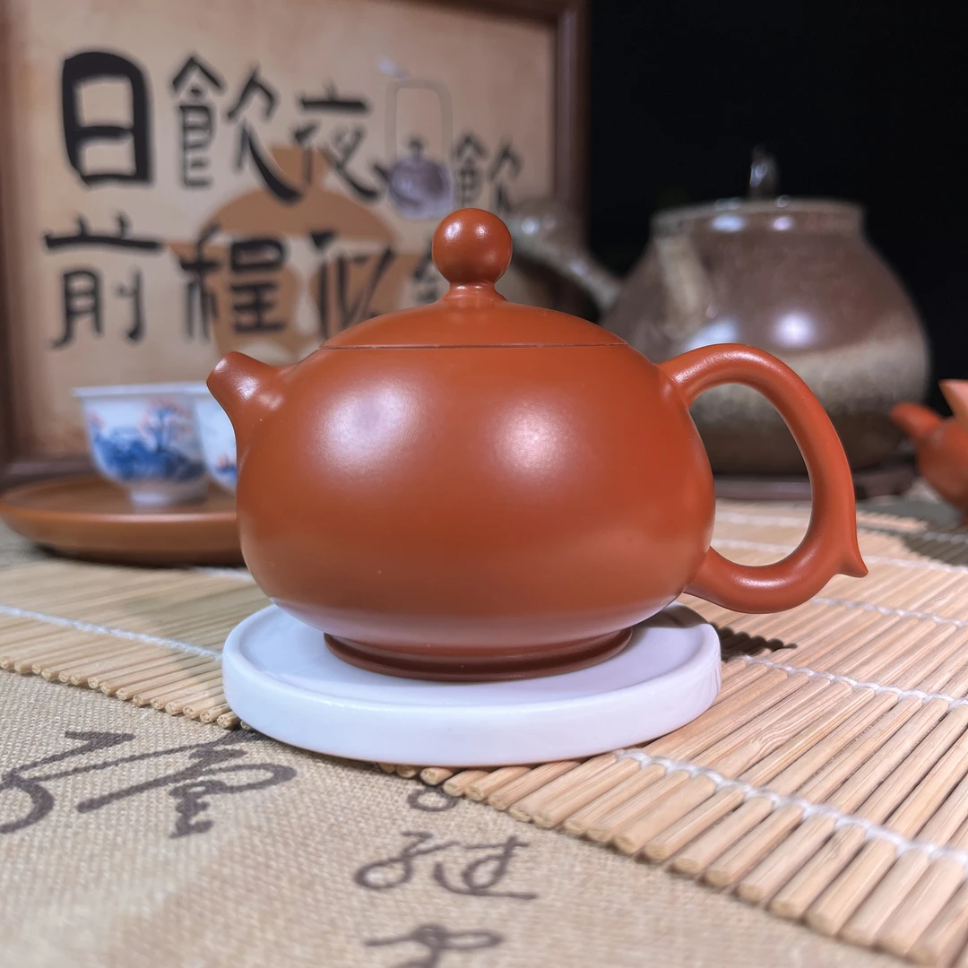 陶锦阁池松荣朱泥大红袍手拉壶西施壶纯手工拉胚薄胎传统工艺荣记