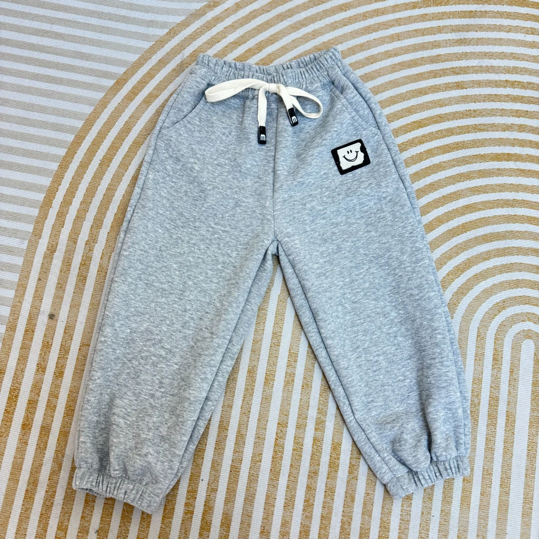 儿童时尚笑脸贴标春秋男女秋季休闲韩版运动裤