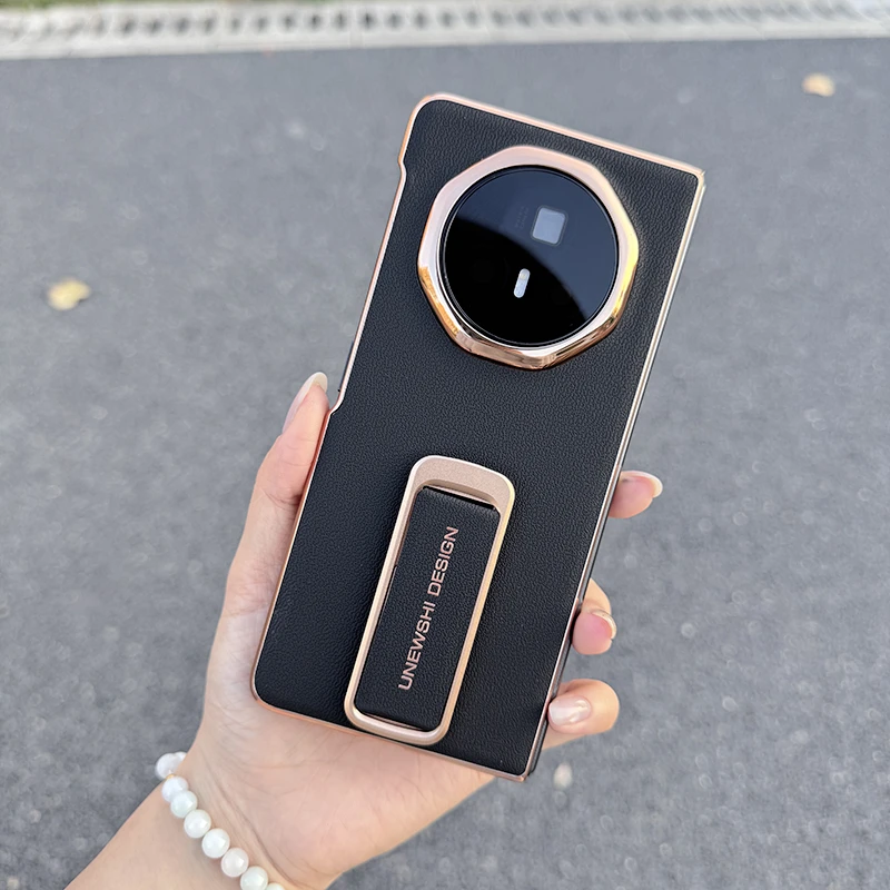 适用荣耀magicV3手机壳折叠屏电镀旋转支架腕带高档奢华保护壳