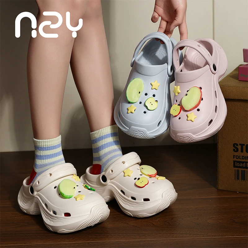 5.0厚底增高eva洞洞鞋女夏网红两穿防滑外穿踩屎感不臭凉拖沙滩鞋