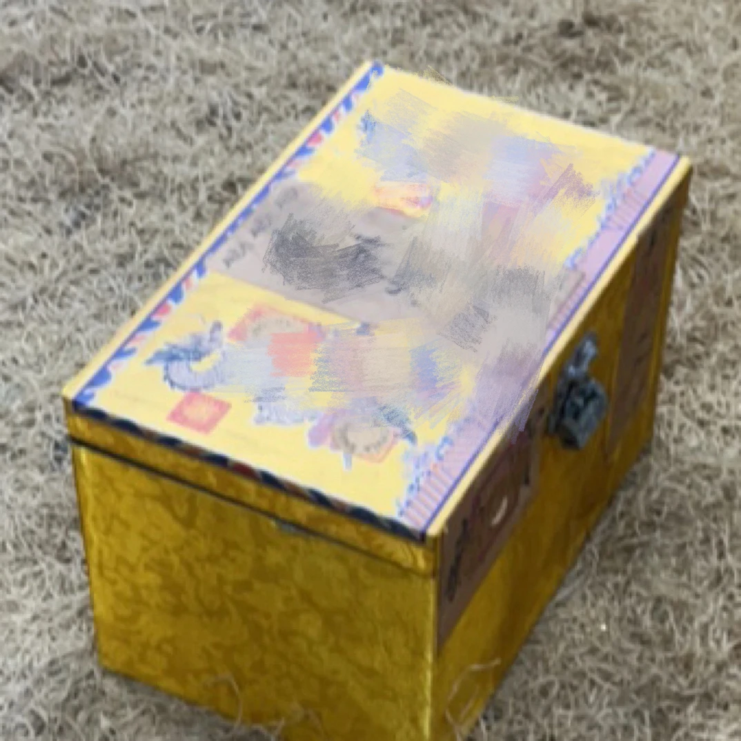 【闪购商品】闷/双龙黄箱木摆件复古工艺风
