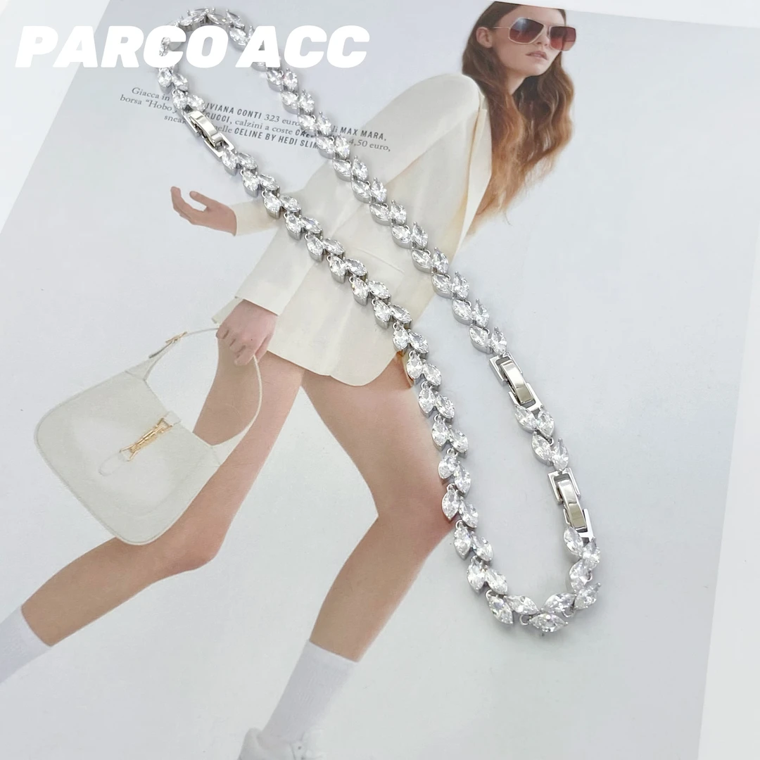 铜合金项链 E119 MJURI  两戴满锆麦穗项链