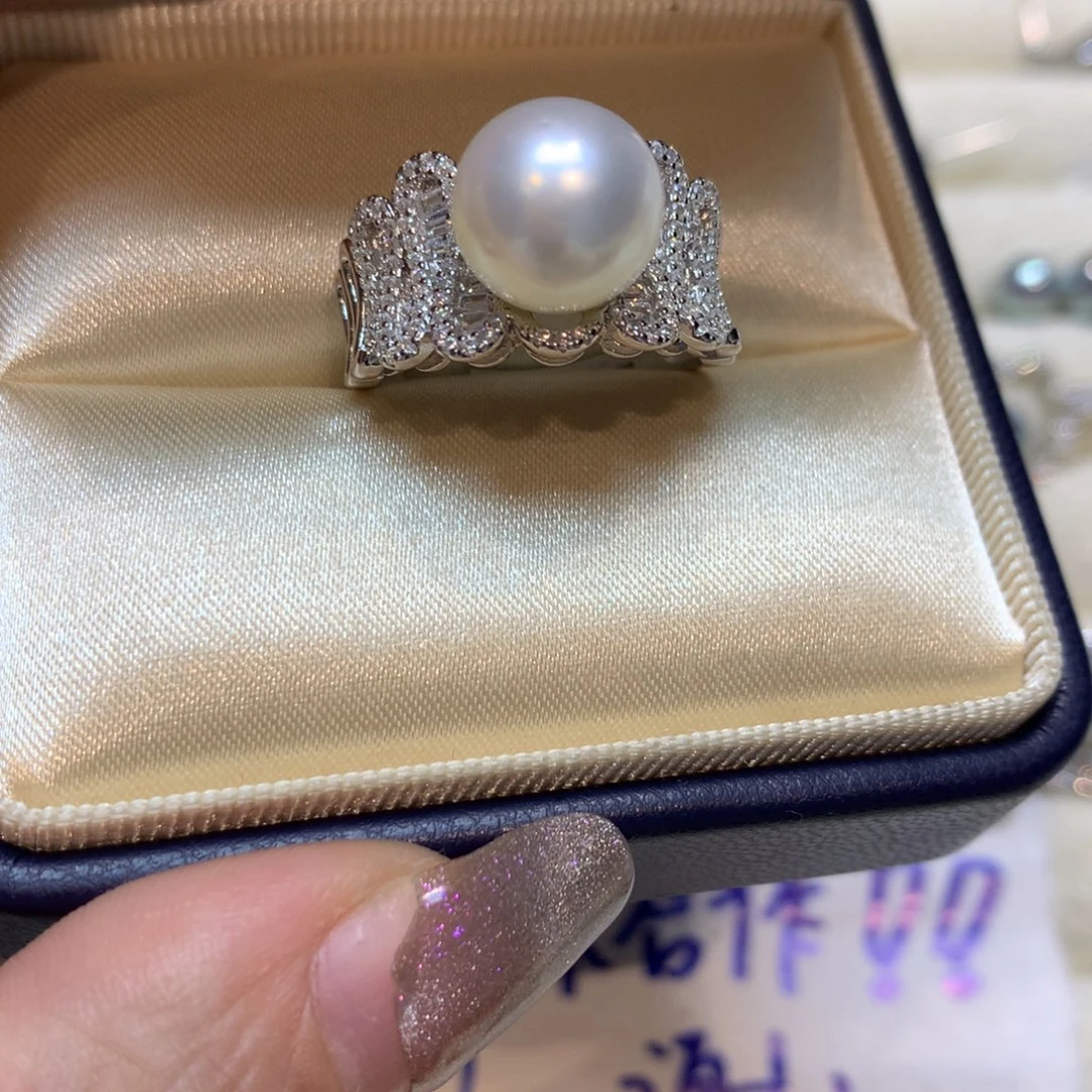 海水珍珠戒指银S925镶嵌