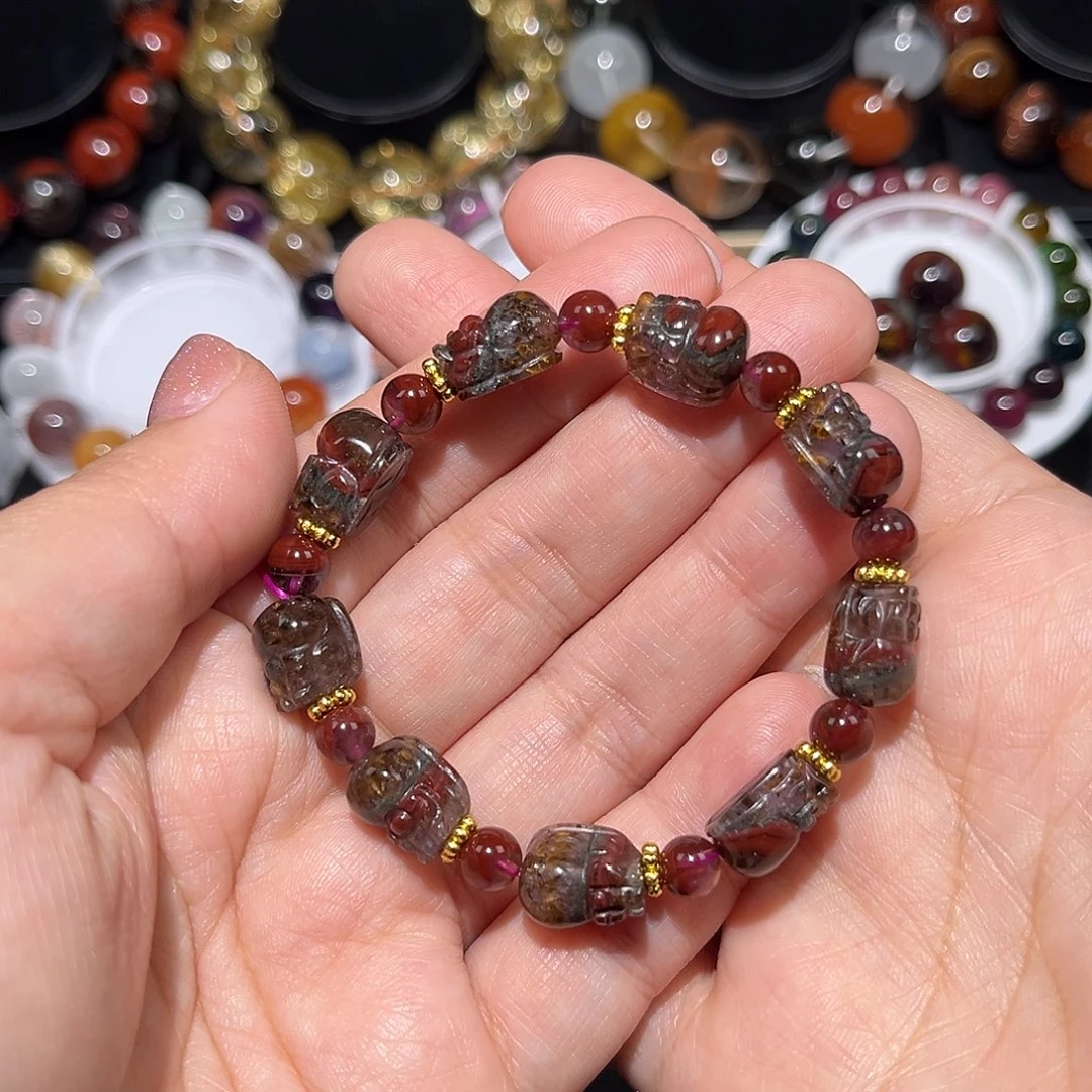 用***3水晶未镶嵌珠宝半成品极光貔貅手链