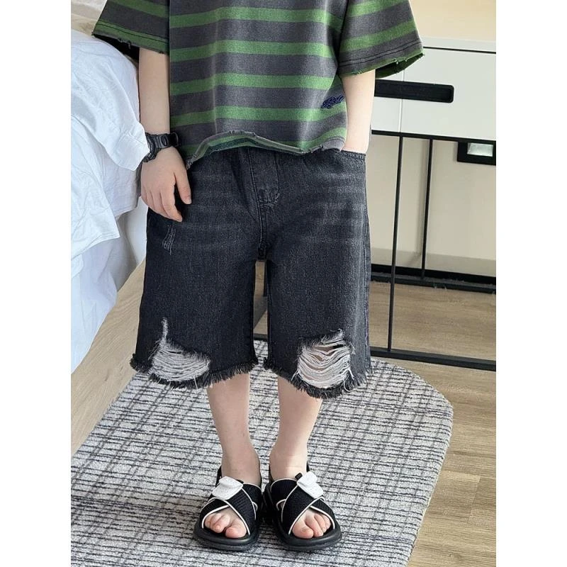 4380男女童时髦洋气休闲百搭夏季破洞牛仔短裤