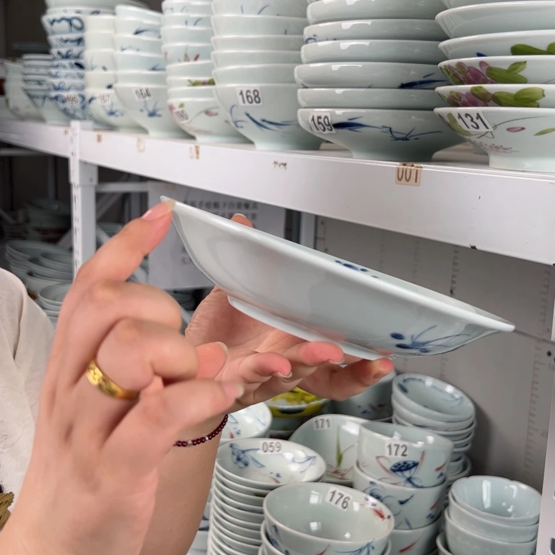 中瑕手绘8寸明式古碗（随机图案单只装）