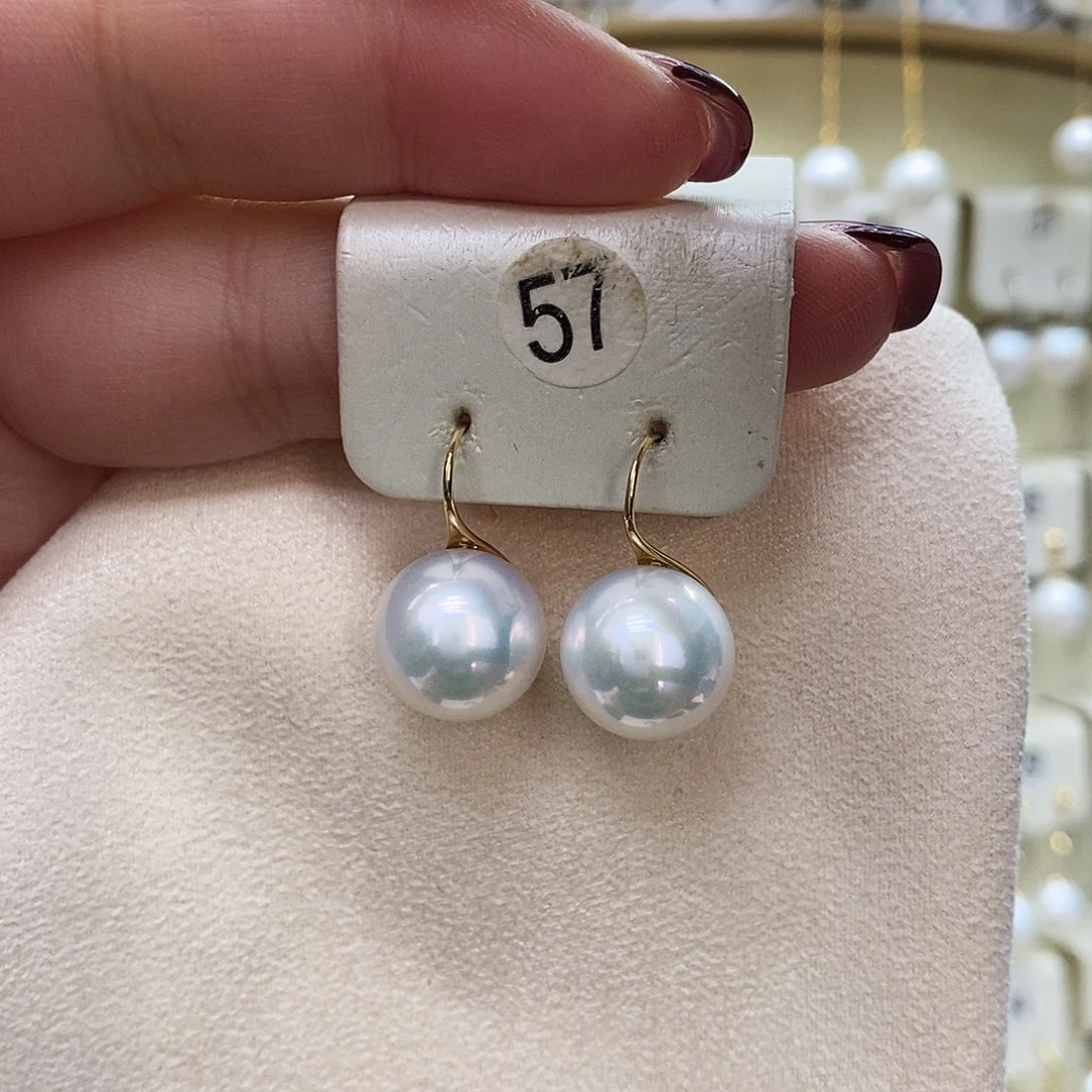 淡水珍珠耳饰18K金镶嵌