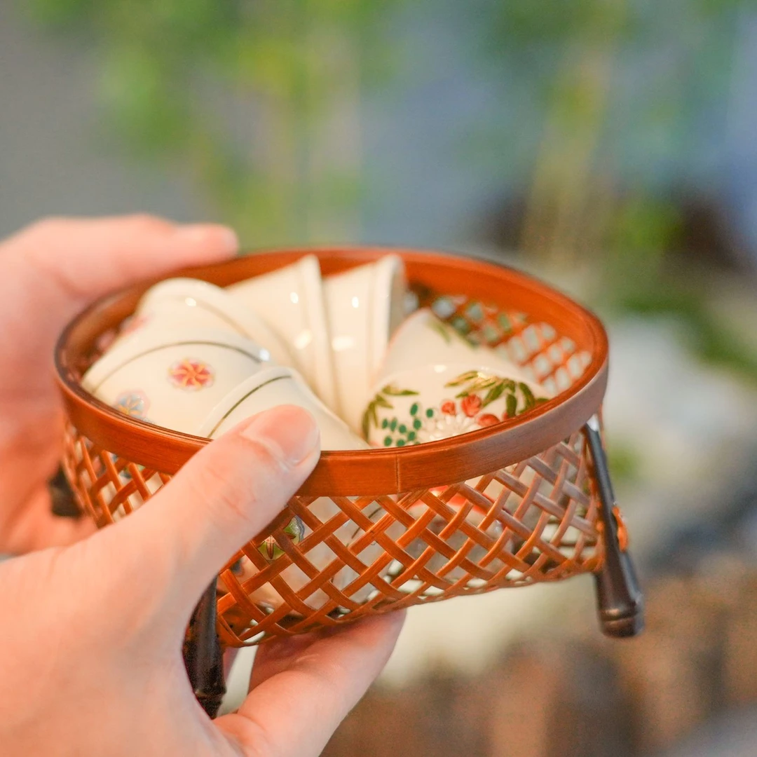 镂空水果点心篮玲珑竹筐