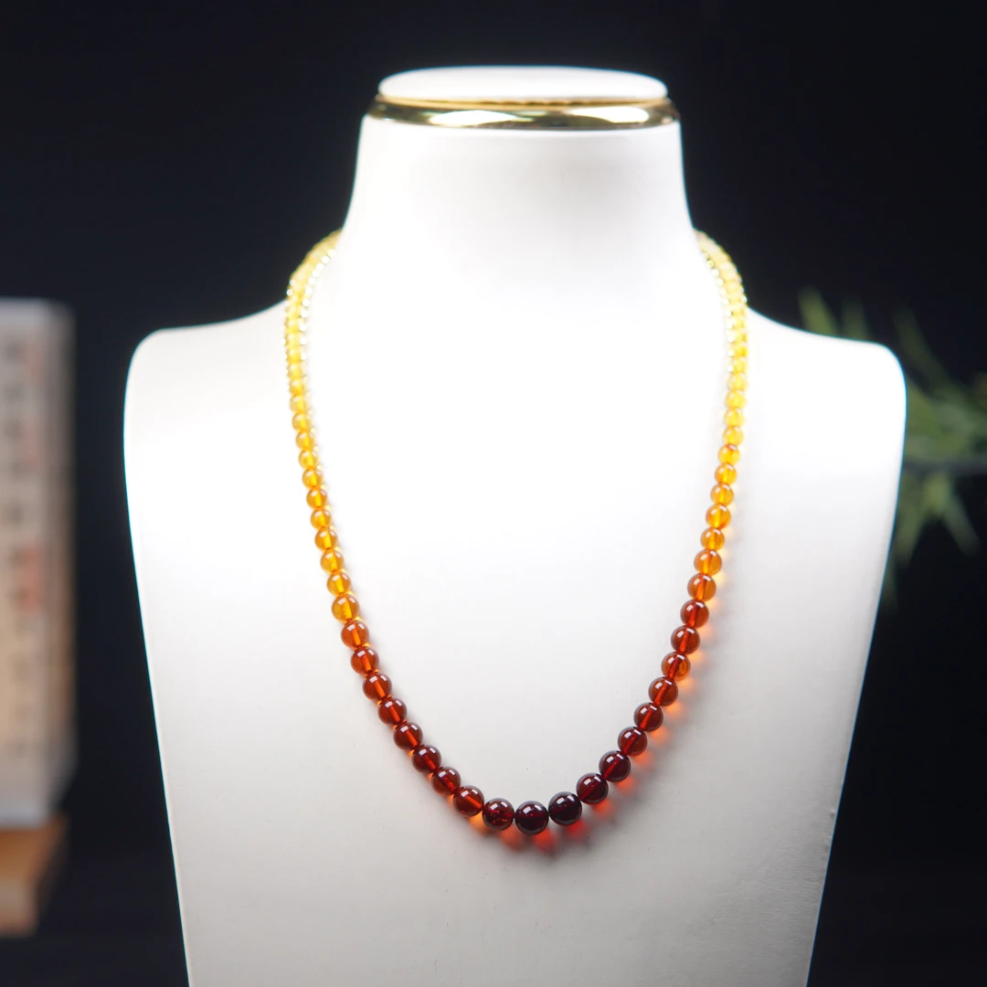 小东珠宝-缅甸琥珀4-8mm彩虹渐变塔链素款时尚百搭精美经典