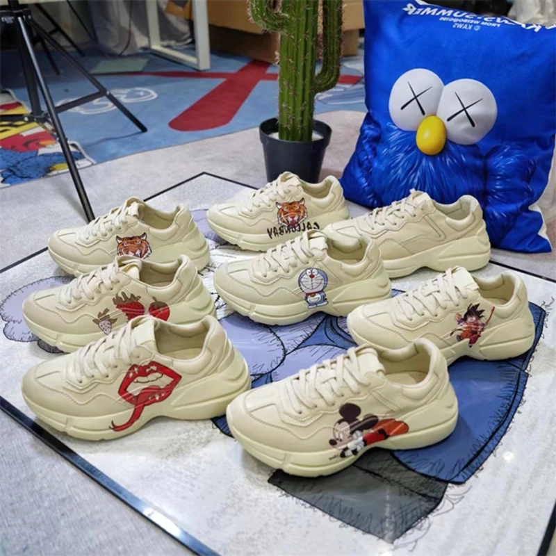 迪诺库克斯ins米奇叮当猫老爹鞋G家卡通厚底增高休闲鞋男女情侣款