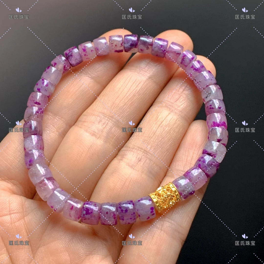 匡氏甄选 18K舒俱来玉化樱花直切手链 Z-HL-A0516（多样性发一）