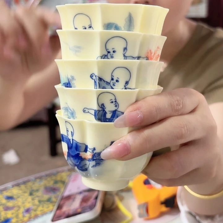 摆件景德镇高温陶瓷一套少林功夫