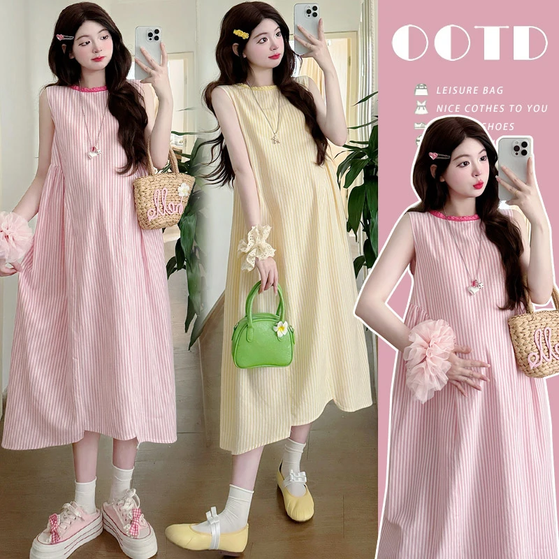 孕妇装连衣裙夏季2025新款孕期法式穿搭慵懒风孕妈高级感夏装裙子