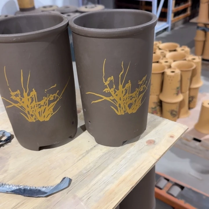 紫砂花盆高度23口径14