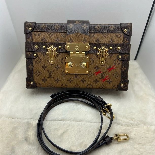 99新 LouisVuitton/路易威登 老花硬盒子单肩斜挎包