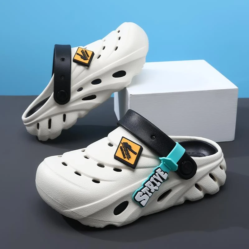 儿童洞洞鞋男童2025夏季新款男孩宝宝防滑软底凉鞋女童外穿沙滩鞋