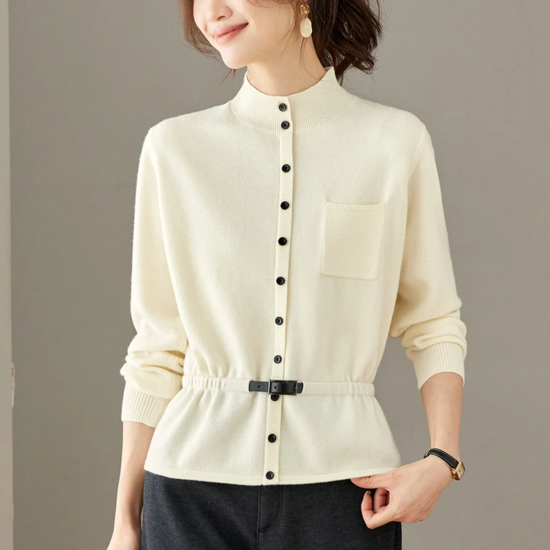 特别漂亮的掐腰上衣秋冬内搭可外穿毛衣气质轻奢高级感打底衫中领