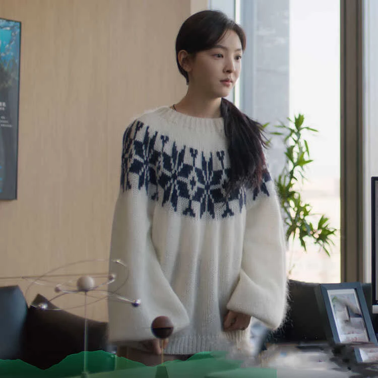 凡人歌章若楠李晓悦同款毛衣秋冬女慵懒风宽松费尔岛针织衫上衣潮