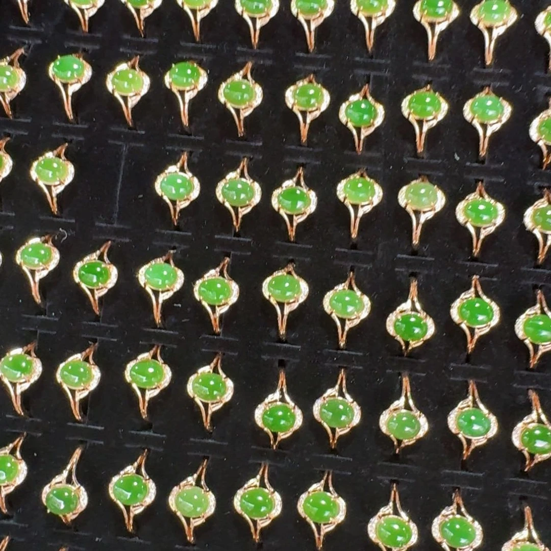 和田玉戒指银S925镶嵌多样性发货 拍一发一