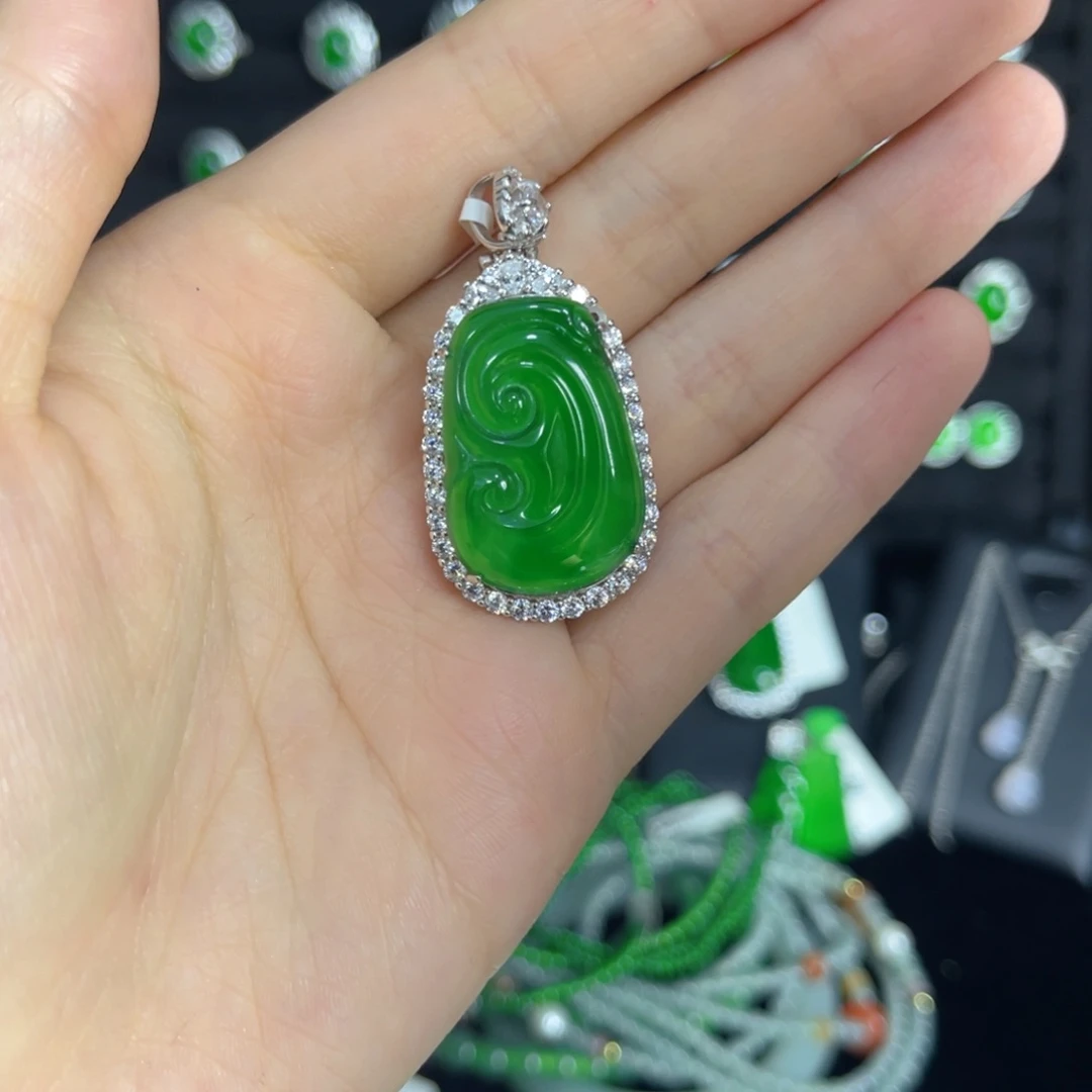 翡翠戒指银S925镶嵌M****姐翡翠吊坠