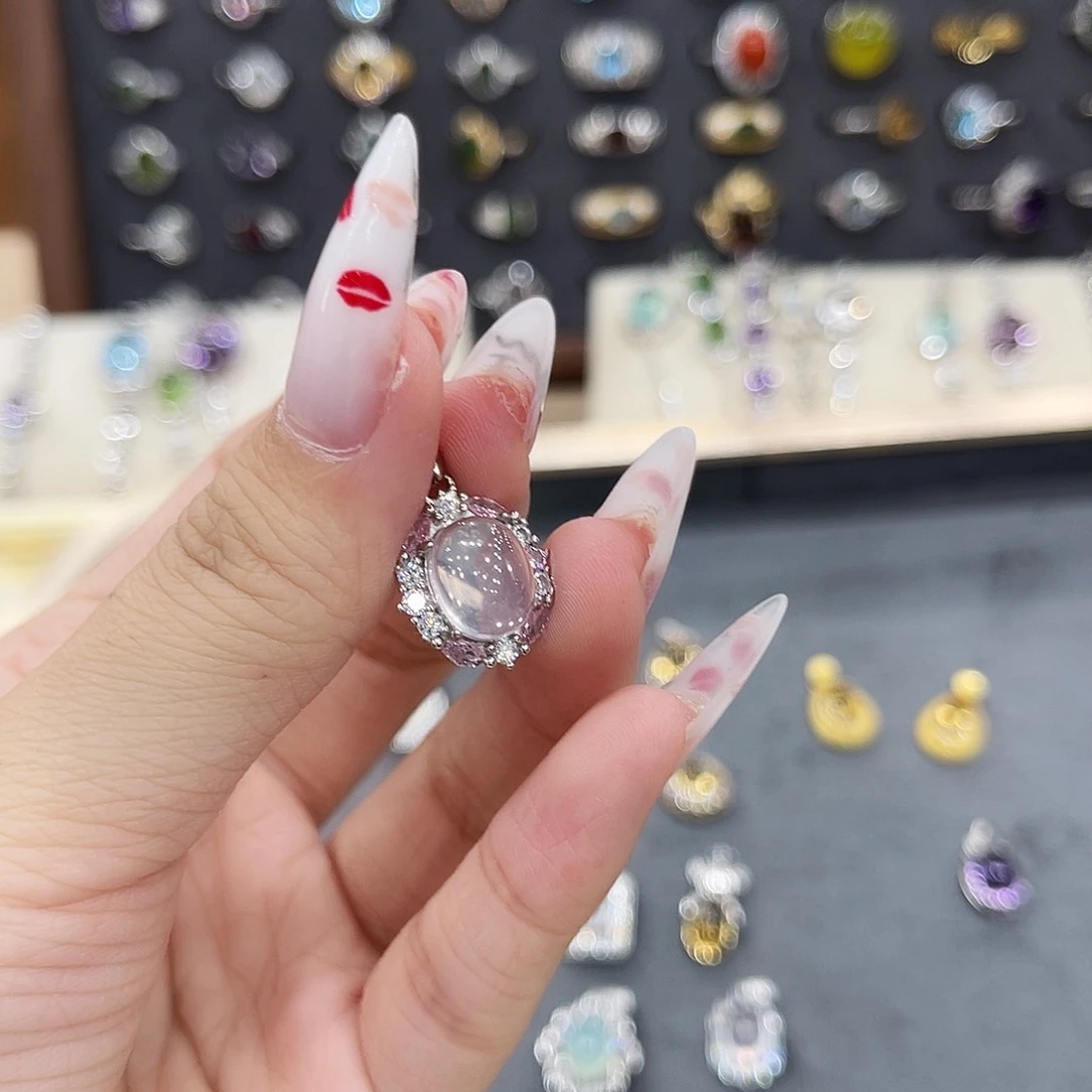 岫玉银S925镶嵌吊坠吊坠