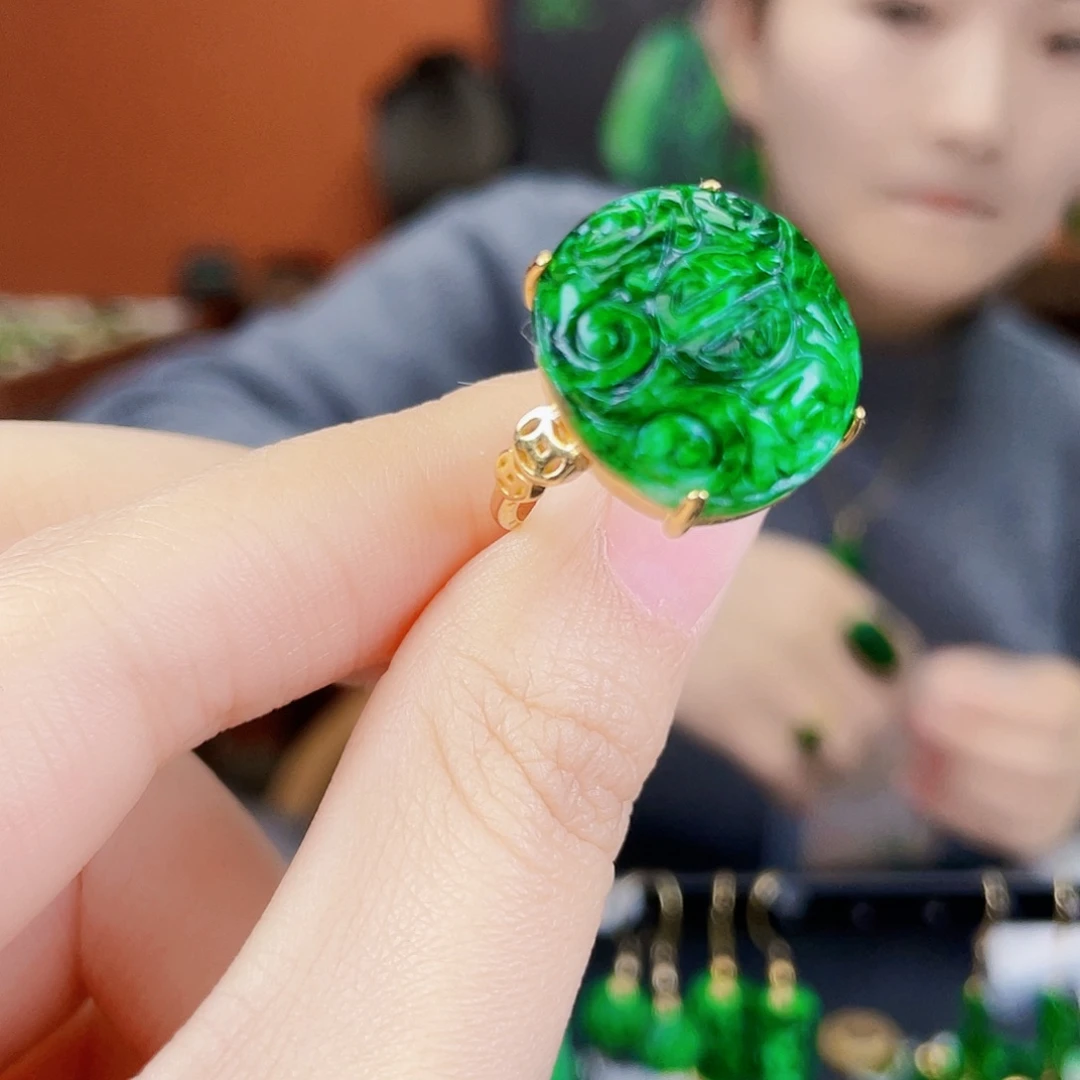 翡翠银S925镶嵌耳饰