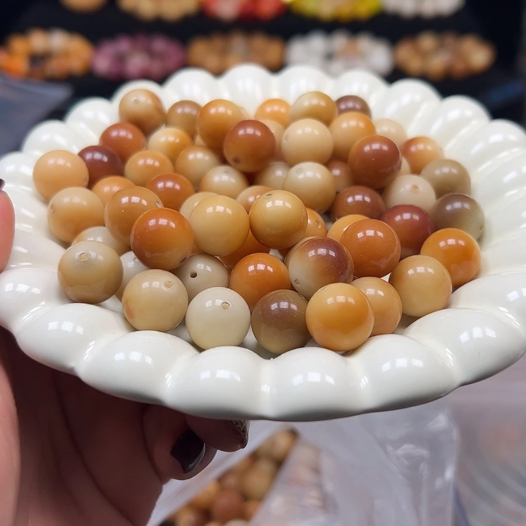 菩提根/象牙果手串卡17非料炭烧圆45颗