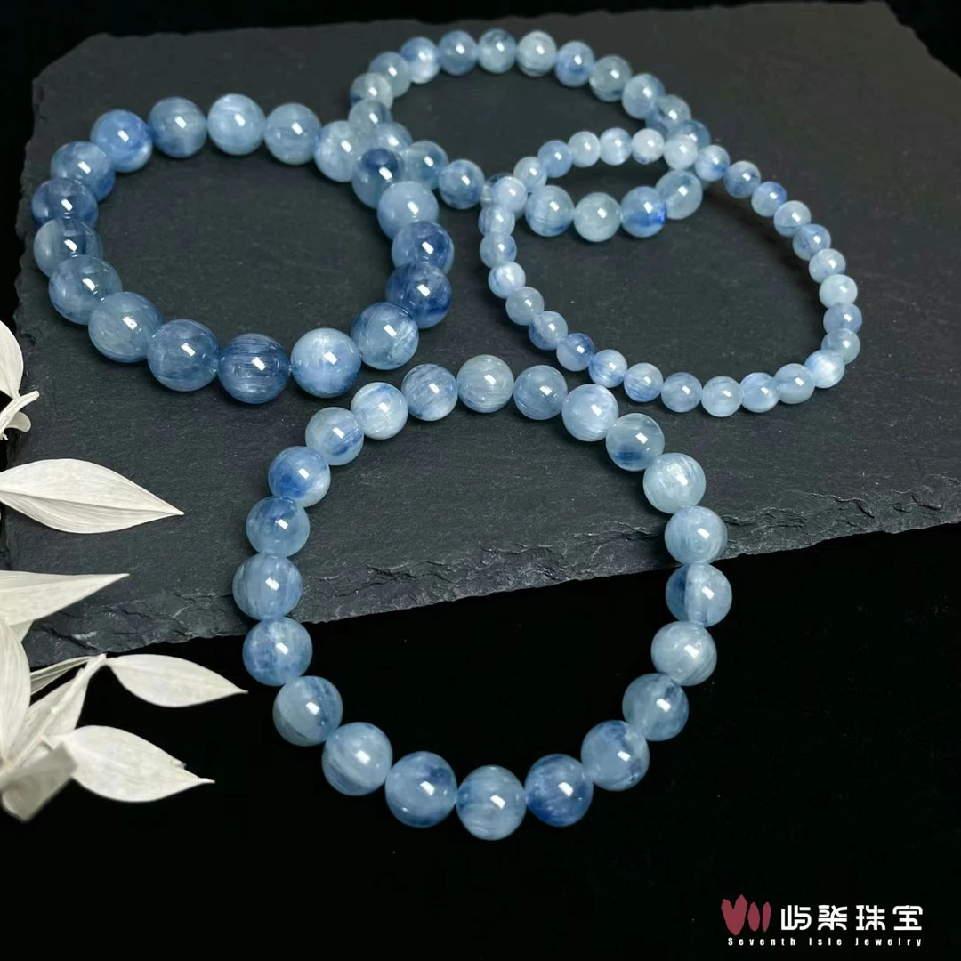 【要努力】h125 水晶未镶嵌 蓝晶石素串多样性发一