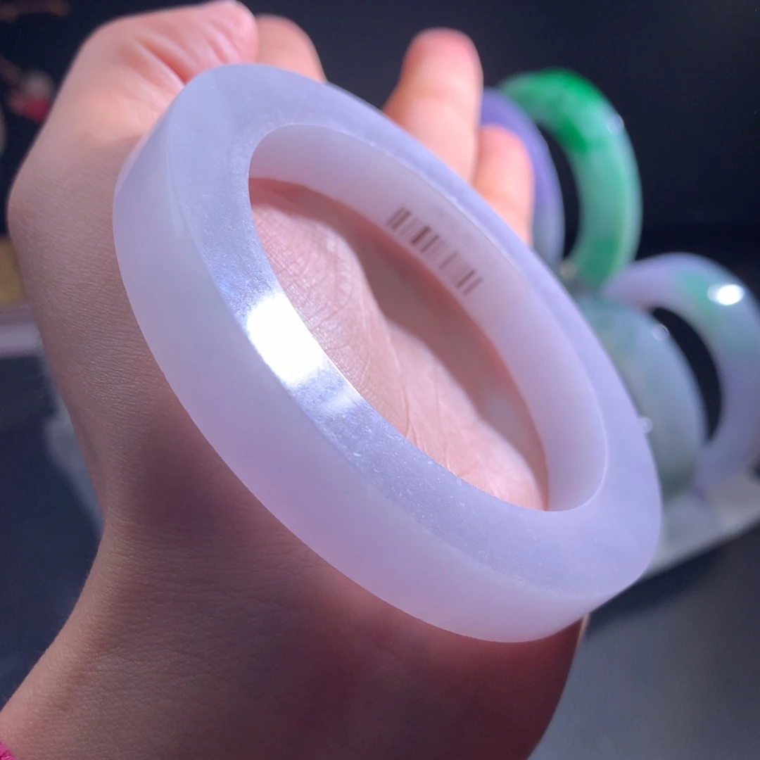 定制翡翠未镶嵌手镯果冻粉56-62