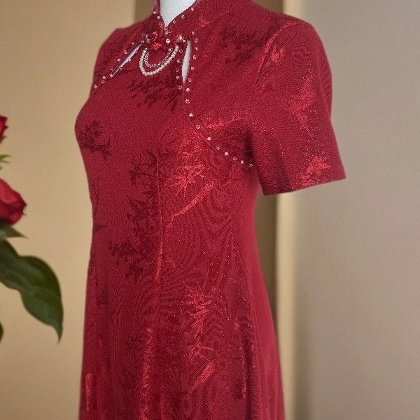 【LW51】显瘦气质时尚圆领提连衣裙中国风中式中长款国风夏季