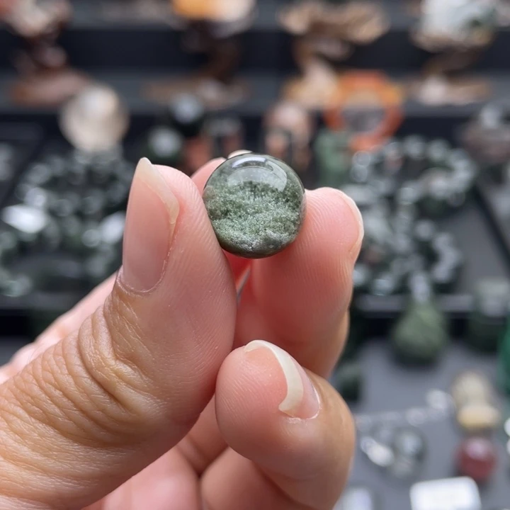 明***的水晶未镶嵌颈饰绿幽灵聚宝盆吊坠定制