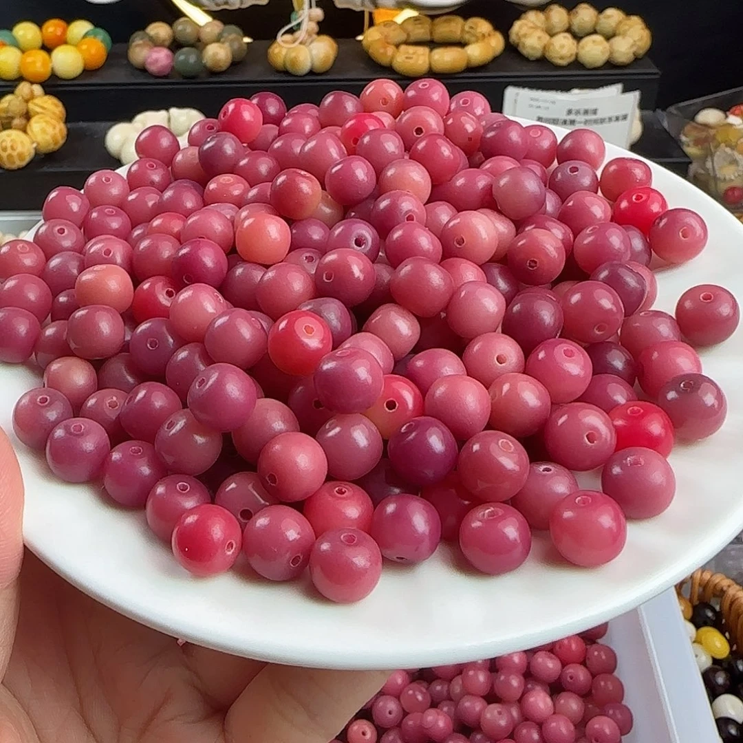 菩提根/象牙果手串微瑕卡10乌梅子酱苹果桶500颗